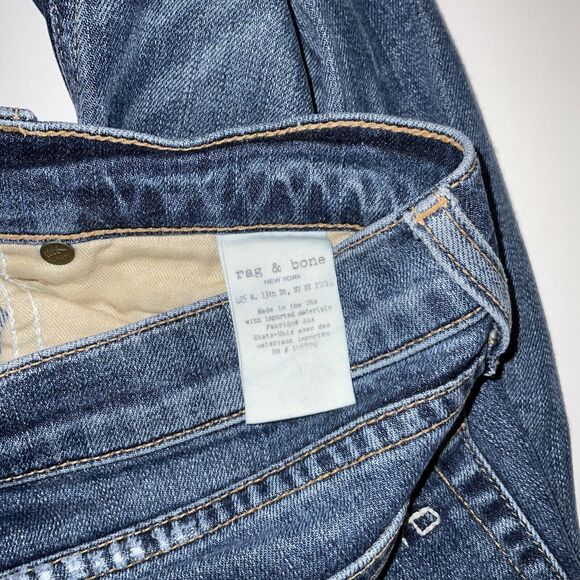 Rag & Bone Women's Blue Denim Dre Mabel Distressed Crop Jeans Size 25 - Picture 4 of 6